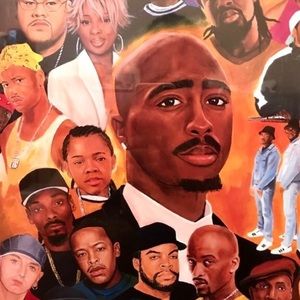 RARE 2002 Music Artist Painting/Poster W/Frame